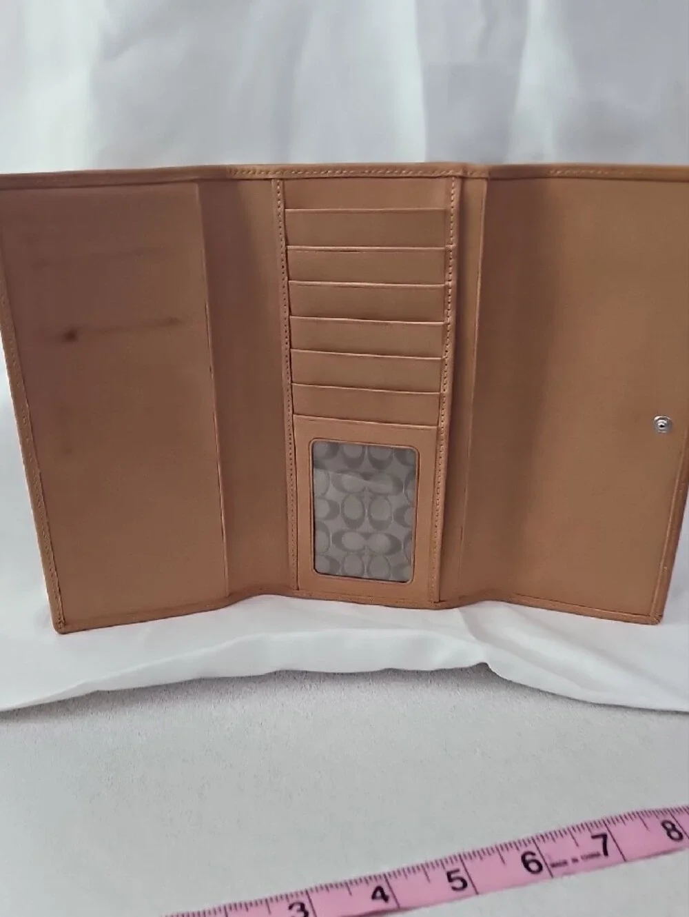 Coach Tan Leather Fold-Over Wallet